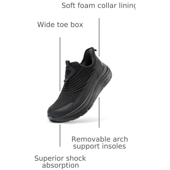 S6)FitVille Men\'s Extra Wide Slip on Walking Breathable Cushioned Sneakers,Sz 15 main image 7